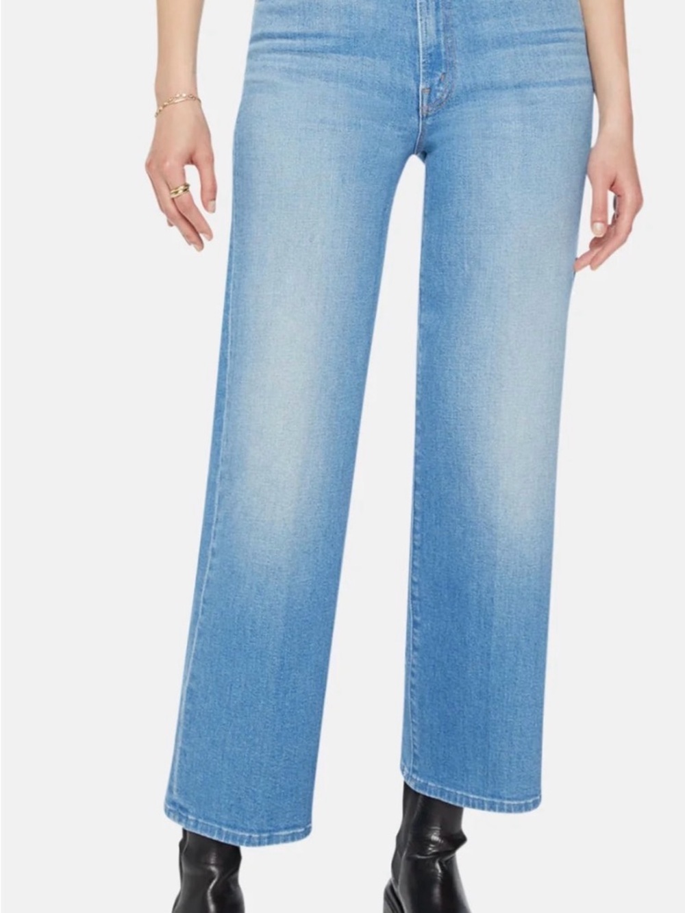 MOTHER Light Blue High-Rise Wide Leg Jeans